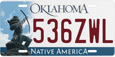 OK license plate 536ZWL