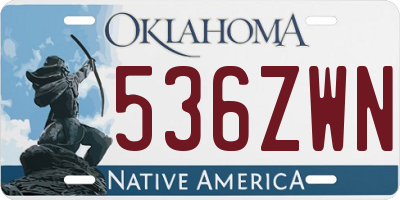 OK license plate 536ZWN