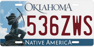 OK license plate 536ZWS