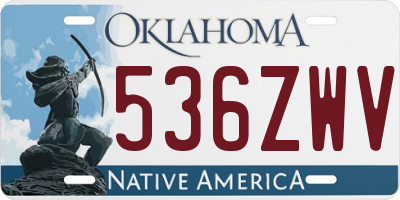 OK license plate 536ZWV