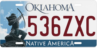 OK license plate 536ZXC