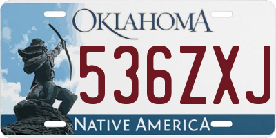 OK license plate 536ZXJ