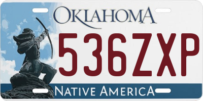 OK license plate 536ZXP