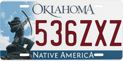 OK license plate 536ZXZ