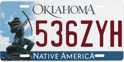 OK license plate 536ZYH