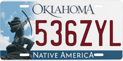 OK license plate 536ZYL