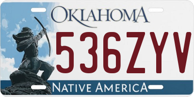 OK license plate 536ZYV