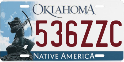 OK license plate 536ZZC