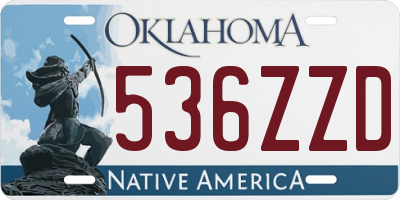 OK license plate 536ZZD