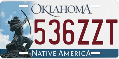 OK license plate 536ZZT