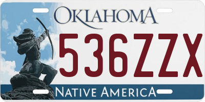 OK license plate 536ZZX