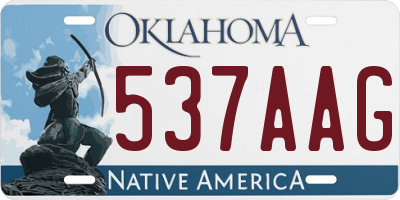 OK license plate 537AAG