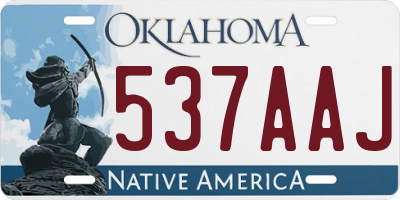 OK license plate 537AAJ