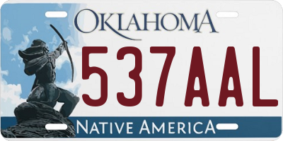 OK license plate 537AAL