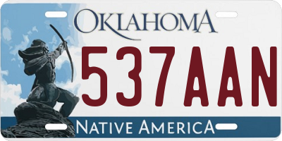 OK license plate 537AAN