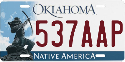 OK license plate 537AAP