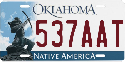 OK license plate 537AAT