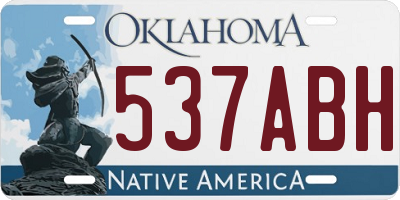 OK license plate 537ABH