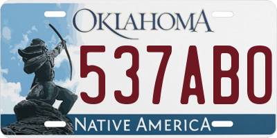 OK license plate 537ABO