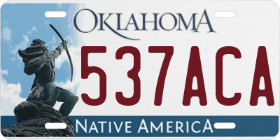 OK license plate 537ACA