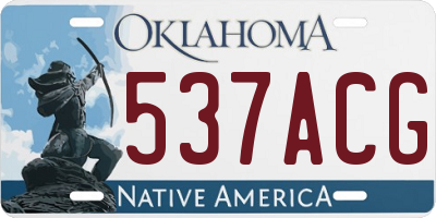 OK license plate 537ACG