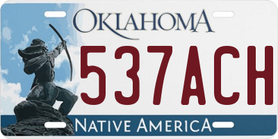 OK license plate 537ACH