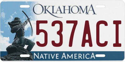 OK license plate 537ACI