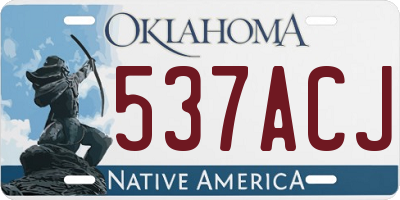 OK license plate 537ACJ
