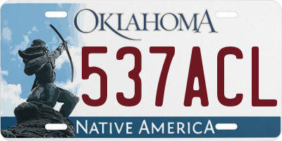 OK license plate 537ACL