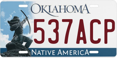 OK license plate 537ACP