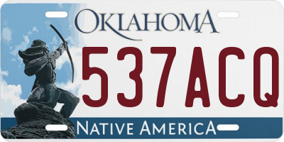 OK license plate 537ACQ