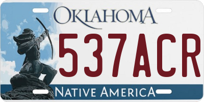 OK license plate 537ACR