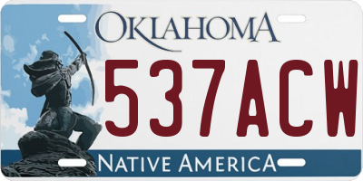 OK license plate 537ACW