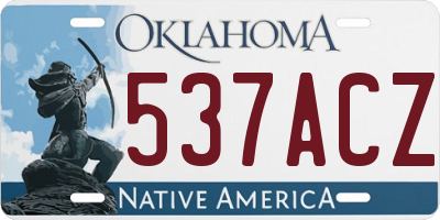 OK license plate 537ACZ