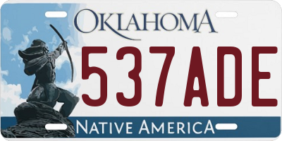 OK license plate 537ADE