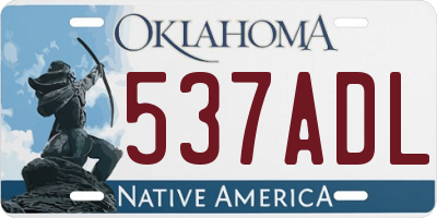 OK license plate 537ADL