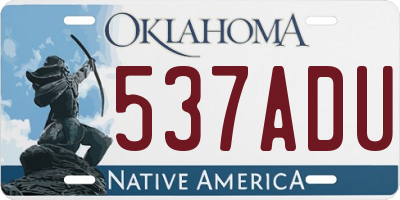 OK license plate 537ADU