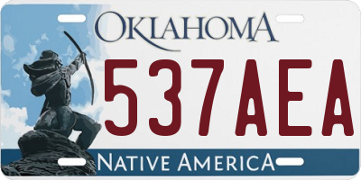 OK license plate 537AEA