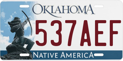 OK license plate 537AEF