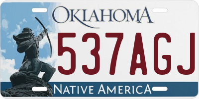 OK license plate 537AGJ
