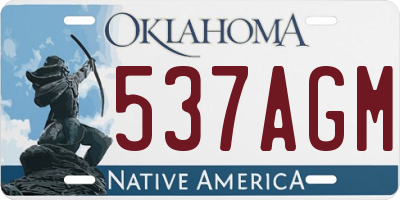 OK license plate 537AGM