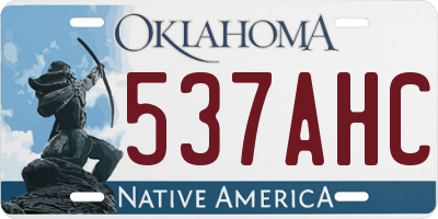 OK license plate 537AHC