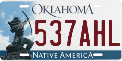 OK license plate 537AHL