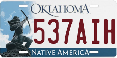 OK license plate 537AIH