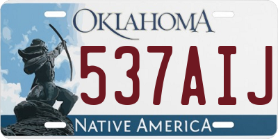 OK license plate 537AIJ