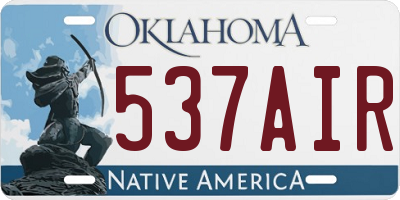 OK license plate 537AIR