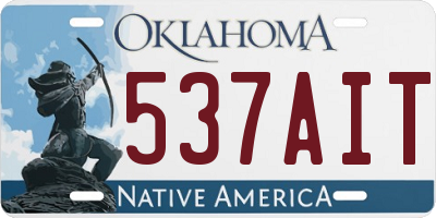 OK license plate 537AIT