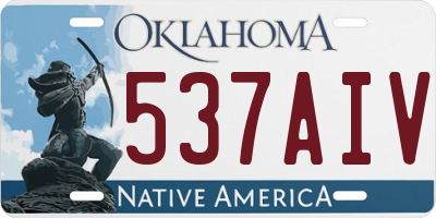 OK license plate 537AIV