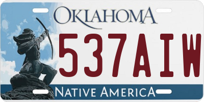 OK license plate 537AIW