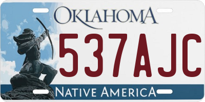 OK license plate 537AJC